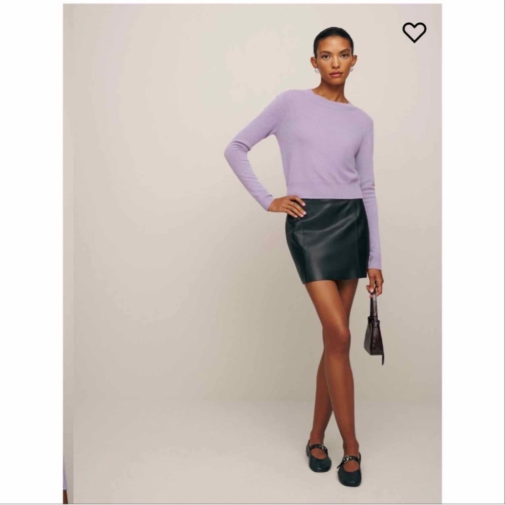Reformation Dana Cashmere Crew Sweater Purple Small - Picture 12 of 13
